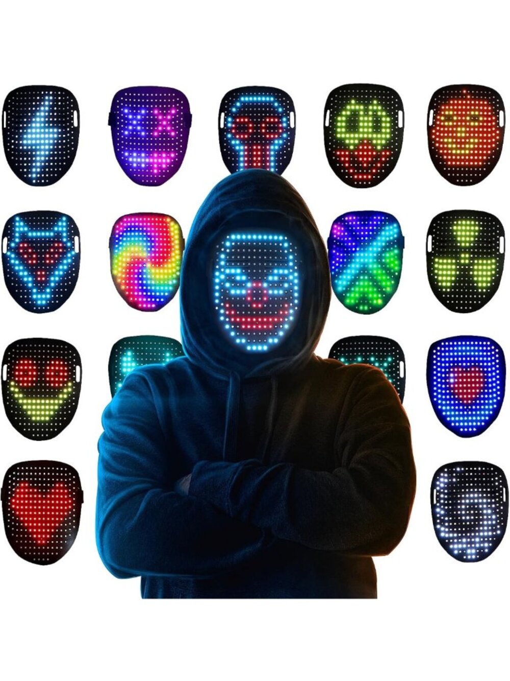 LED Light Up Mask with Gesture Sensing | Fun Kids' Toy Gift for Boys